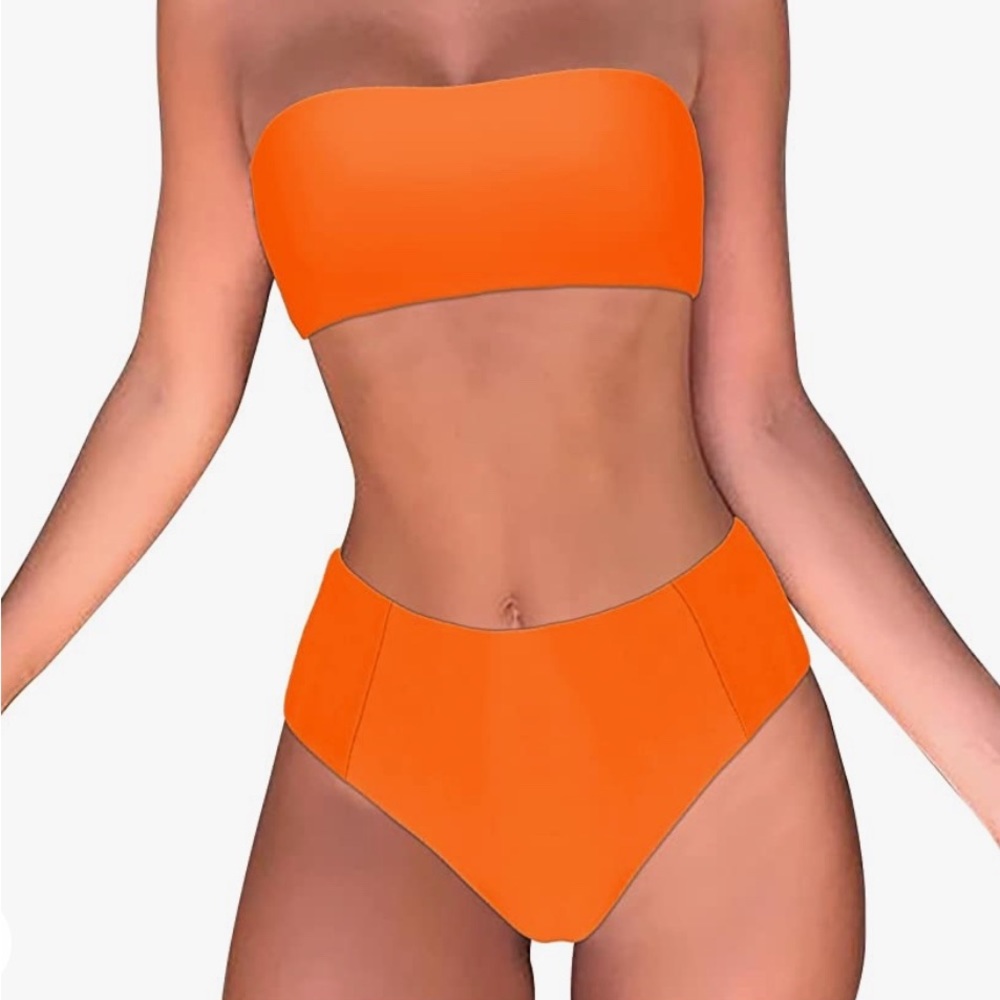 OMKAGI Women's 2 Pieces Bandeau Bikini Swimsuit